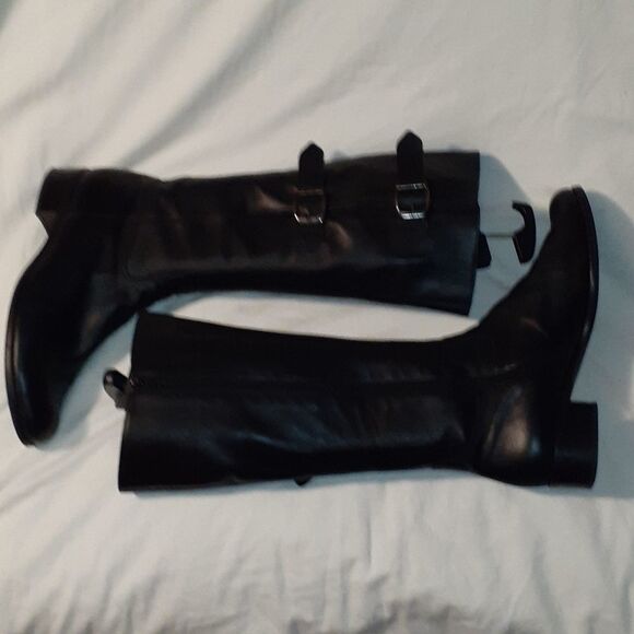 Gabor Astoria Knee High Leather Buckle Boots Black - Picture 3 of 12